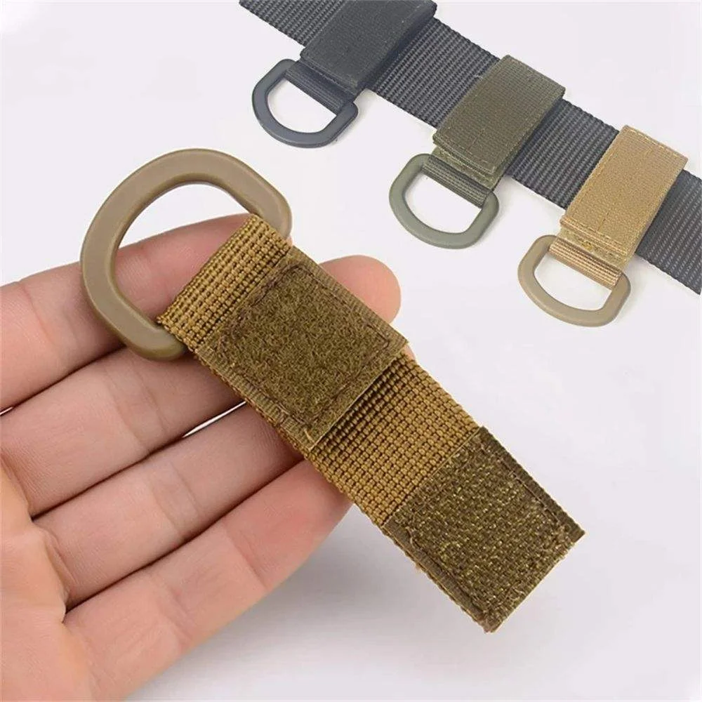 Hebilla MOLLE de nailon con mosquetón para llaves y gancho