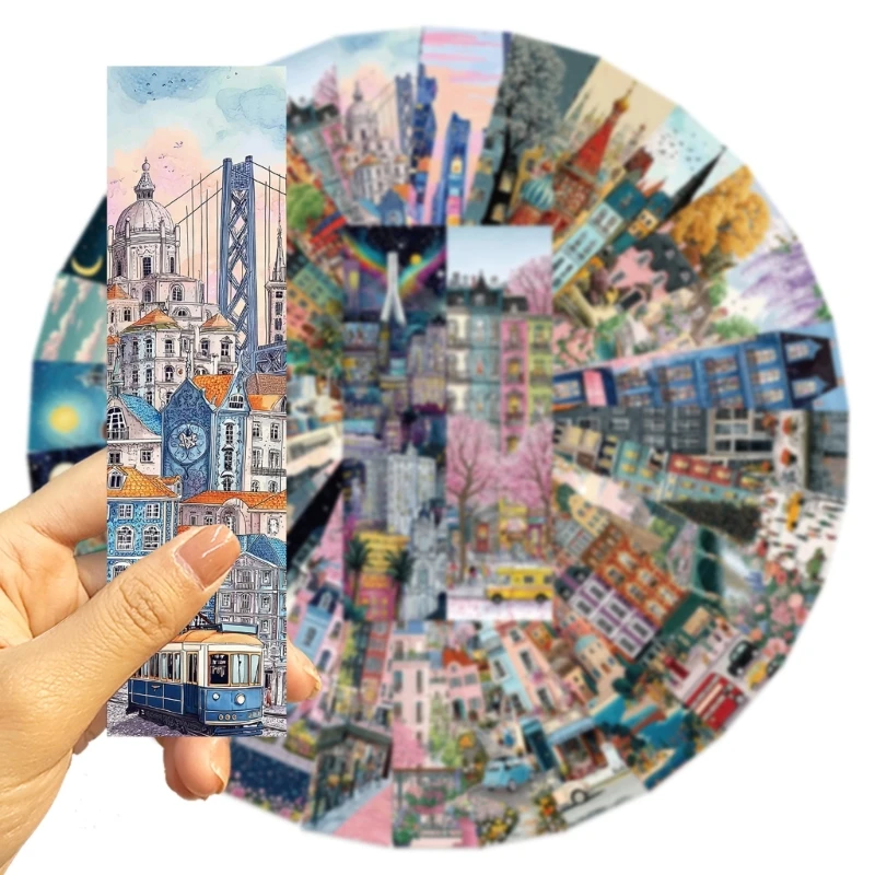 Marcapáginas ilustrados con escenas urbanas variadas - imagen 3