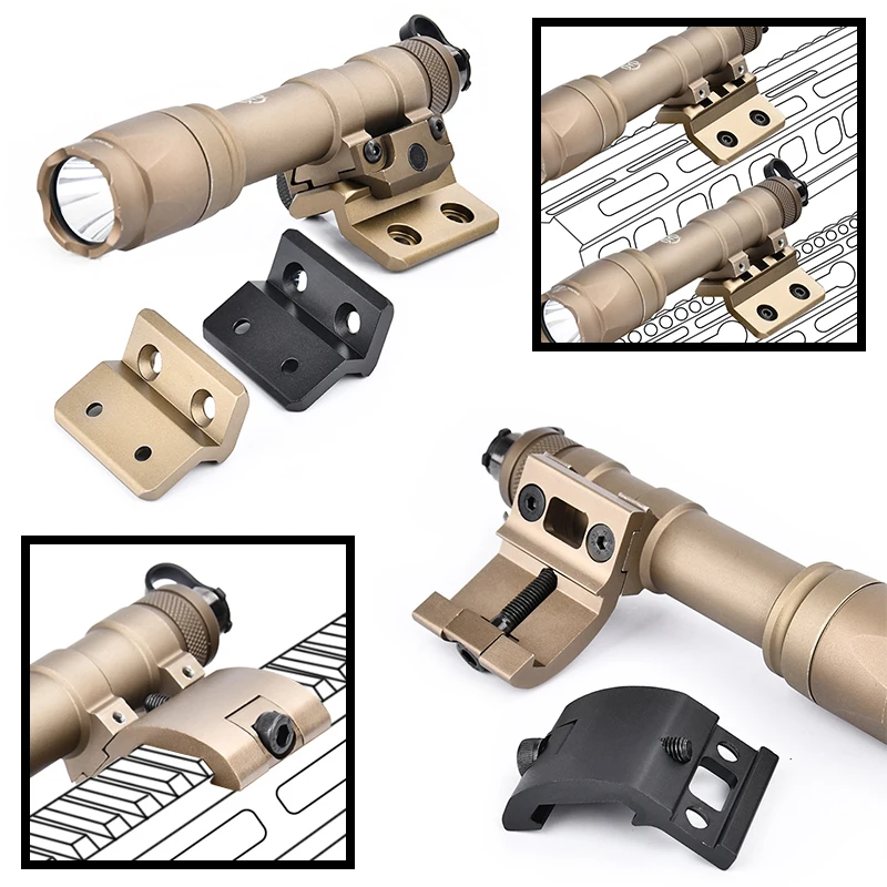 WADSN Soporte táctico para linterna base metálica riel Picatinny MLOK - imagen 2