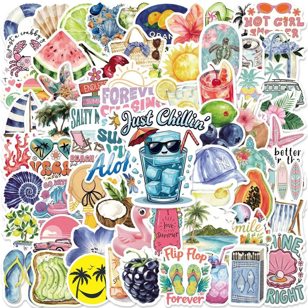 Pegatinas de vinilo con diseños de verano y playa