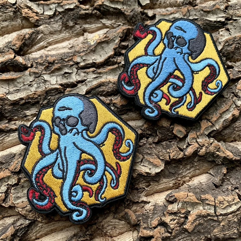 Parche táctico bordado pulpo con velcro Molle para chaqueta mochila - imagen 3