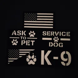 Parche táctico K-9 USA reflectante – Nylon velcro militar