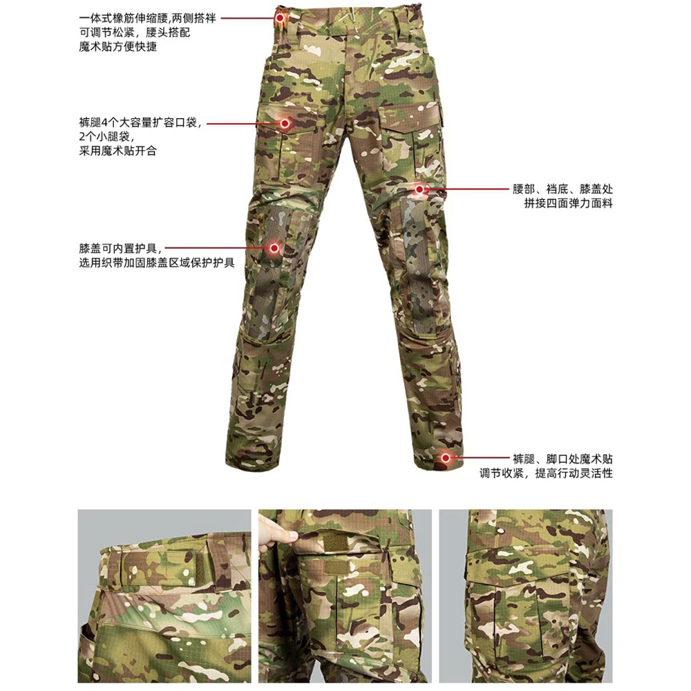 Uniforme táctico camuflaje hombre 3 piezas manga larga Airsoft Paintball - imagen 4