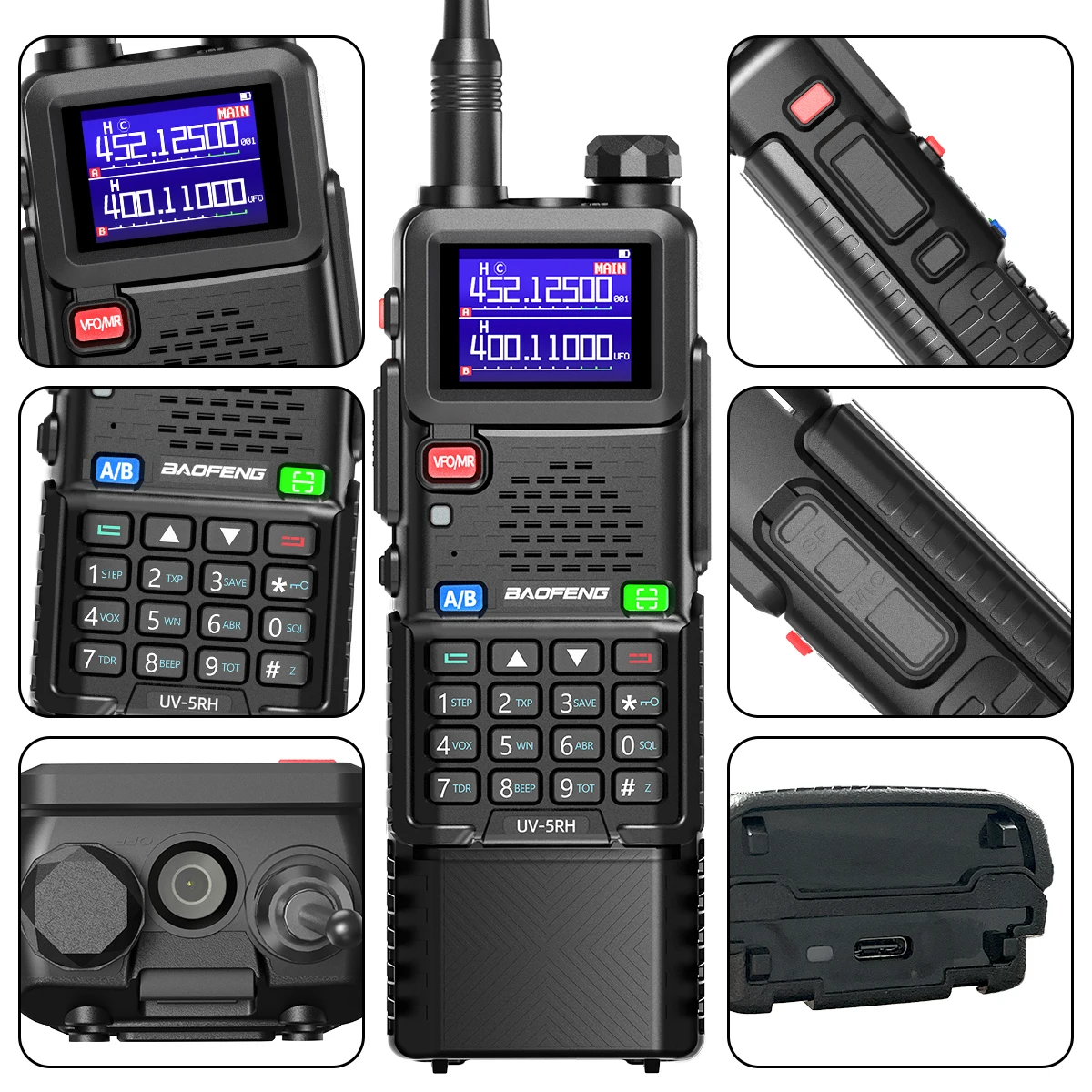 Baofeng UV-5RH walkie talkie VHF UHF Airband NOAA - imagen 5