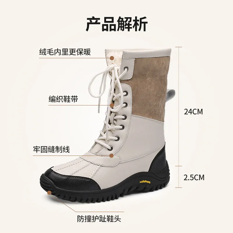 Botas de invierno impermeables para mujer, trekking cálido - imagen 2