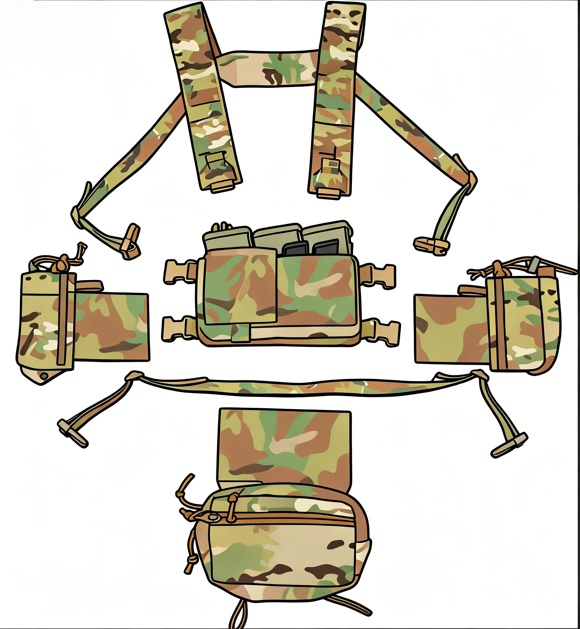 MK4 Chaleco táctico MOLLE expandible de extracción rápida