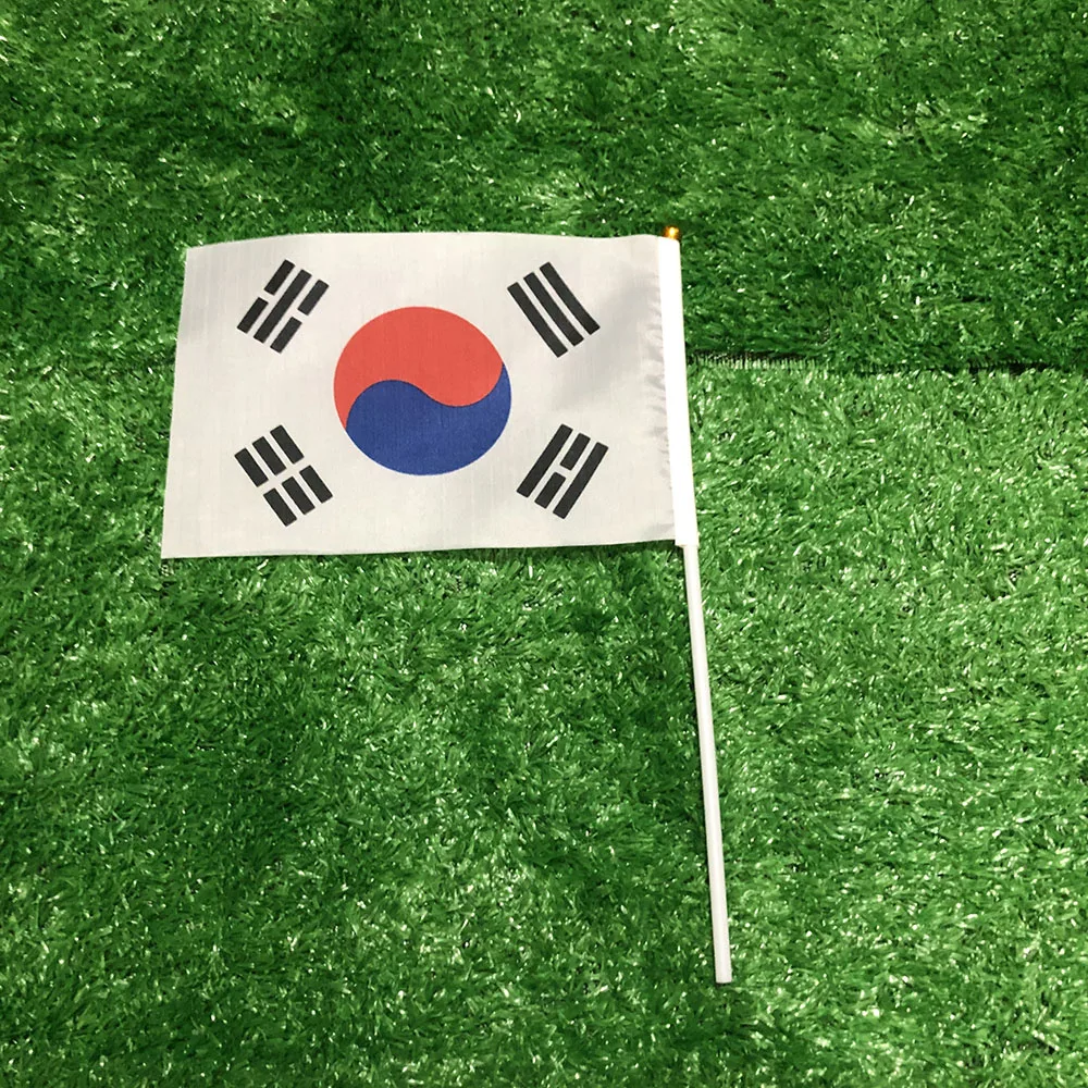 Bandera Corea del Sur de poliéster con asta de plástico - imagen 2