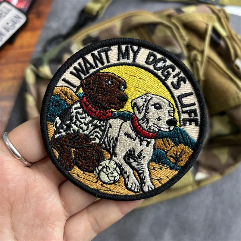 Parche táctico moral bordado con perro y velcro para ropa - imagen 5
