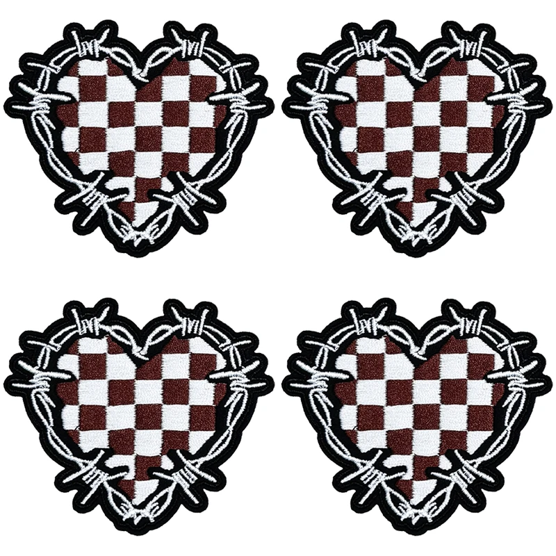 Parche bordado vaquero del Oeste con corazón y cuadro, DIY - imagen 2