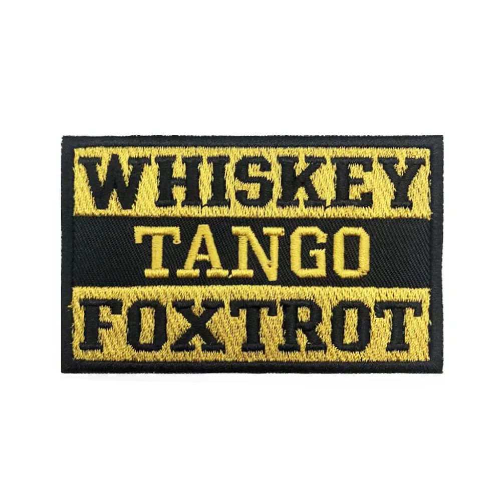 Parche Foxtrot militar bordado Whisky y Tango, termoadhesivo o velcro