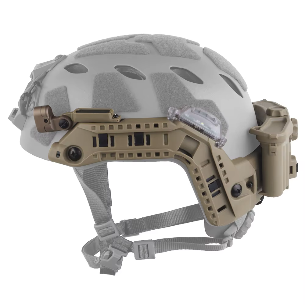 Sistema de rieles tácticos modular para casco Airsoft con linterna LED - imagen 4