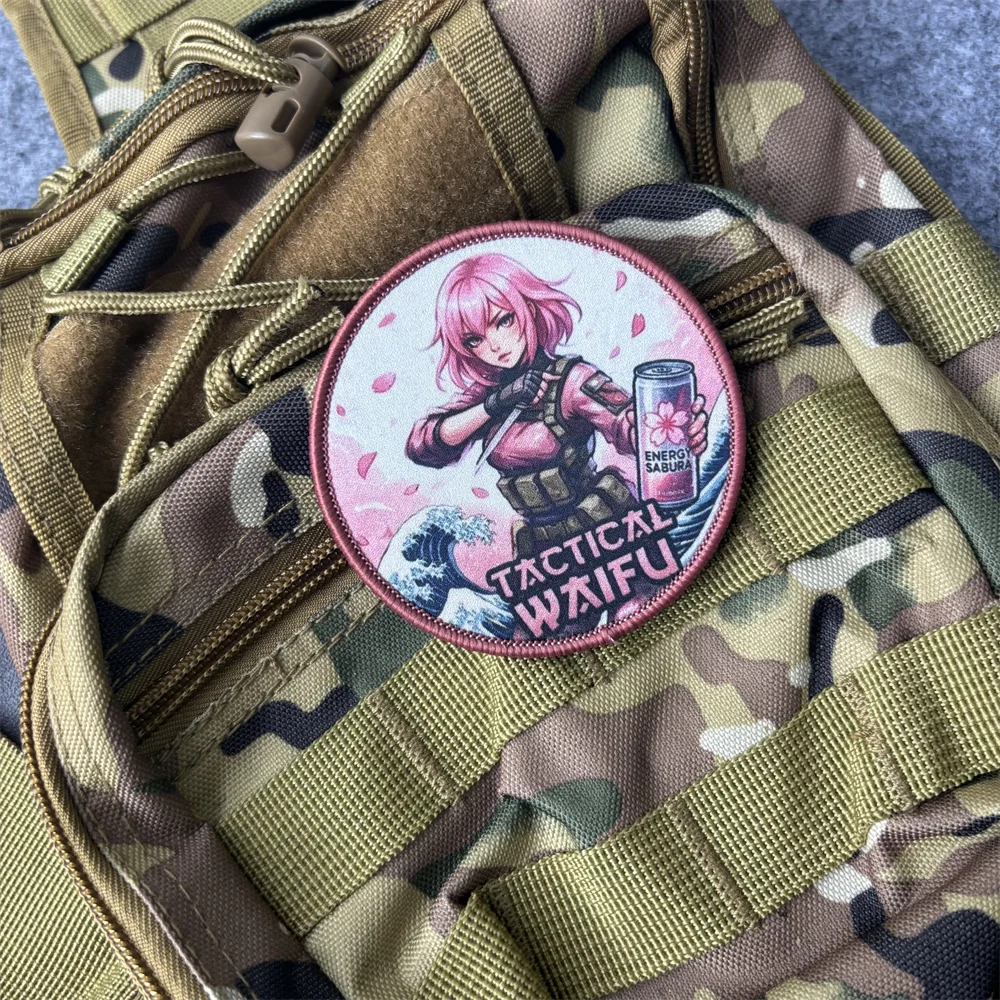Parche táctico waifu con gancho y bucle