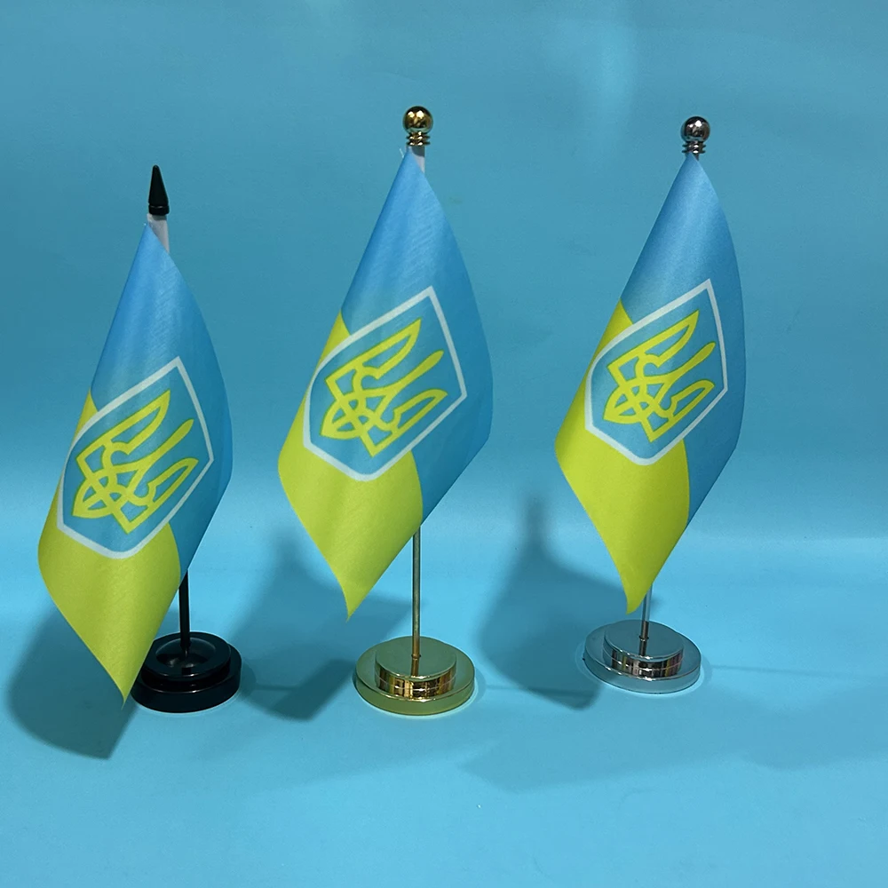 Bandera de Ucrania de escritorio 14x21 cm