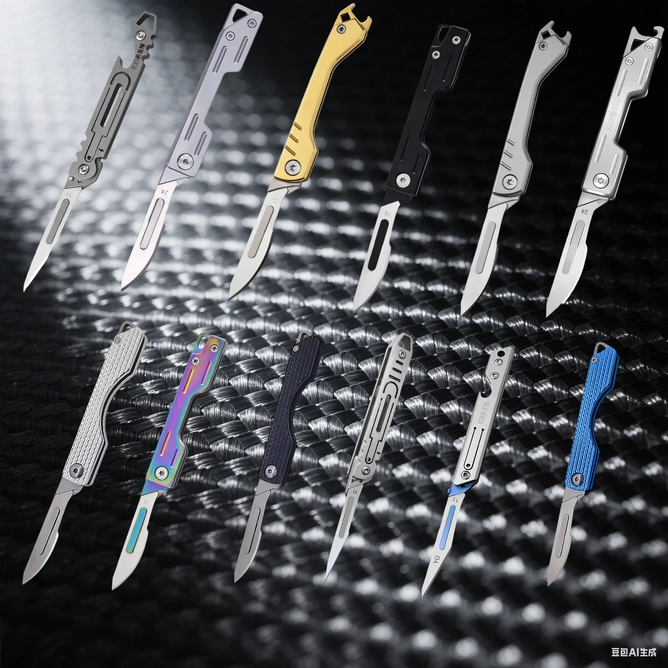 Detalle de uno de los modelos de cuchillo EDC