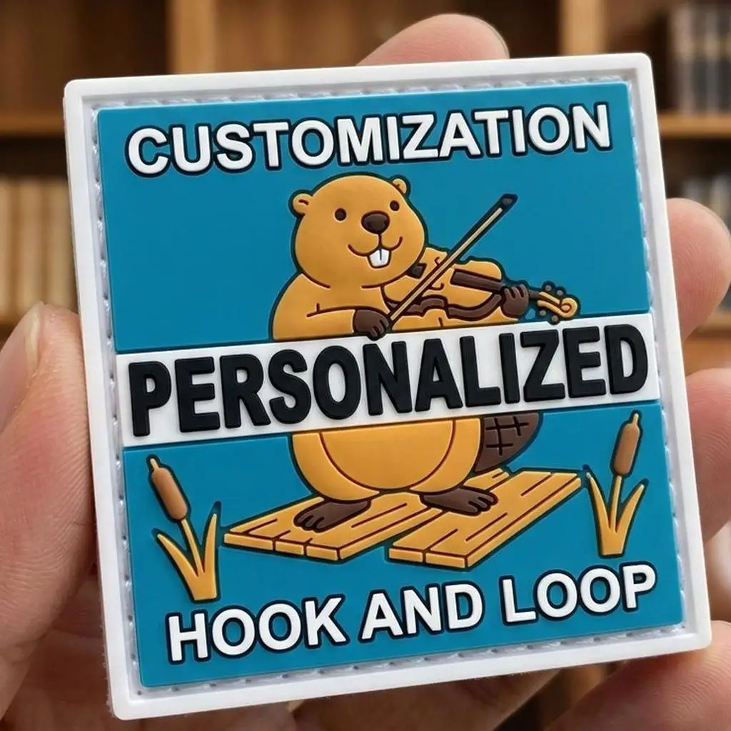 Parche velcro goma 3D relieve logotipo personalizado termoadhesivo - imagen 4