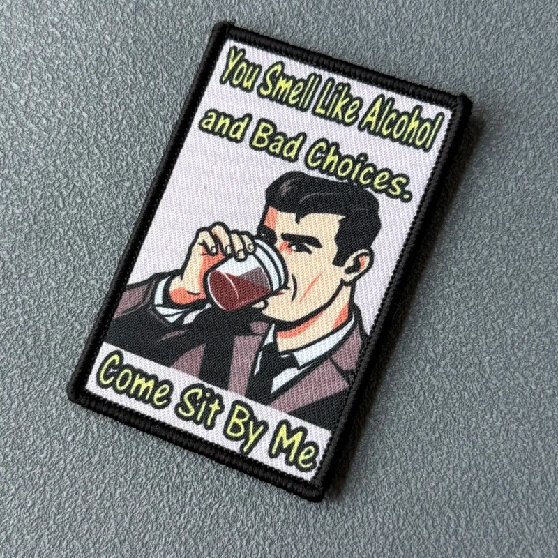 Parche táctico adhesivo de gancho y bucle con texto humorístico - imagen 4