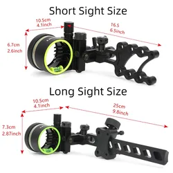 Mira arco compuesto fibra óptica micro ajustable caza tiro accesorios