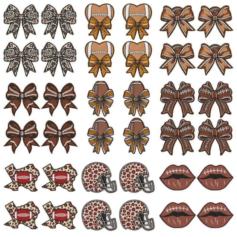 Parche termoadhesivo bordado fútbol retro leopardo para chaquetas - imagen 5