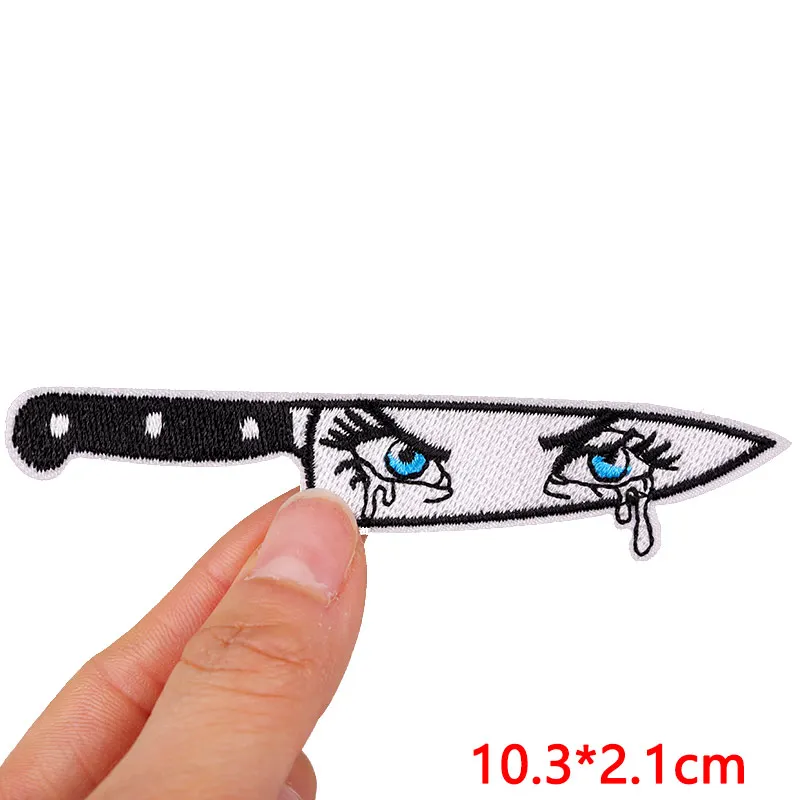 Parche táctico bordado horror cuchillo – Termoadhesivo para ropa - imagen 4