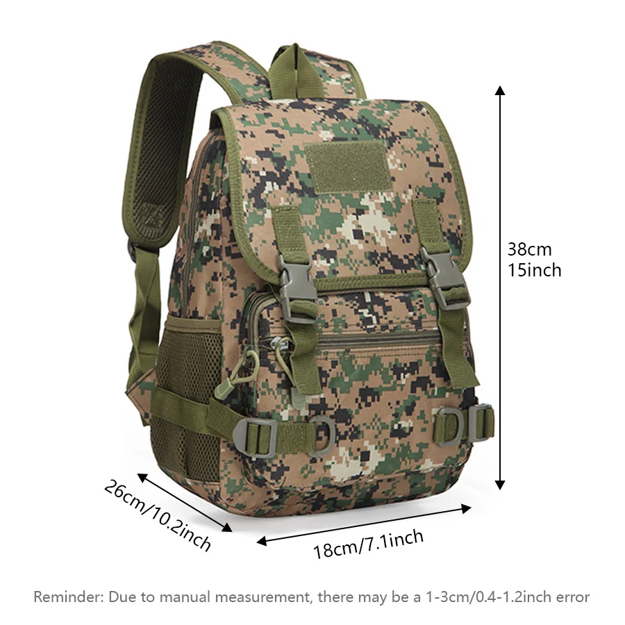 Mochila Yakeda vista frontal con patrón de camuflaje