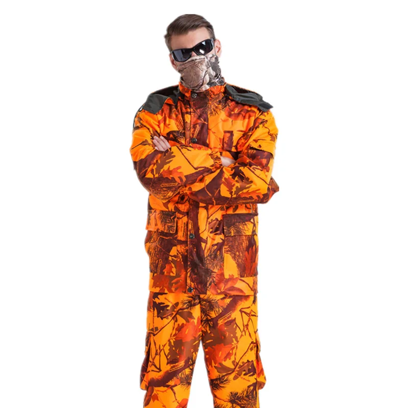 Traje ghillie impermeable naranja – Camuflaje biónico para caza - imagen 5