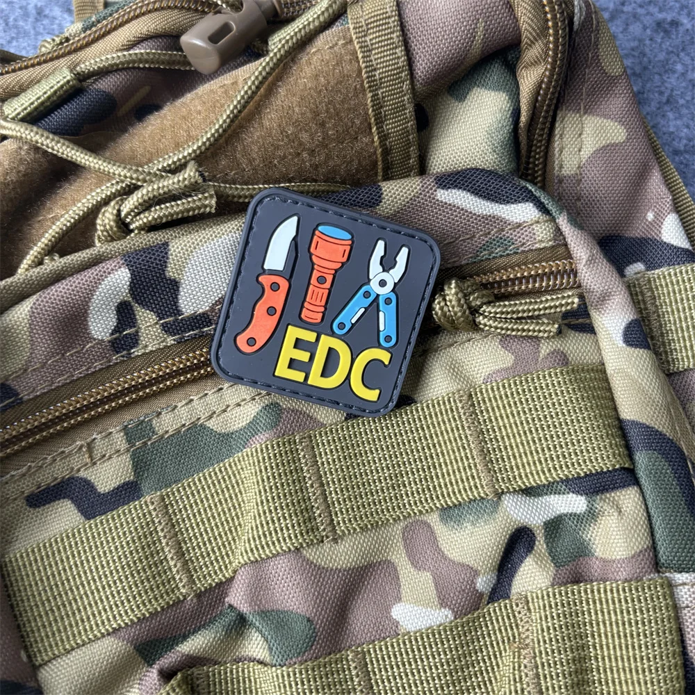 Parche táctico PVC EDC con velcro gancho y bucle para mochila