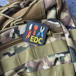 Parche táctico PVC EDC con velcro gancho y bucle para mochila