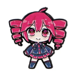 Broches anime esmaltados chica pelo rosa kawaii – cosplay y bolso