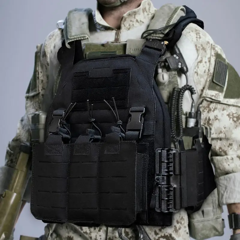 Chaleco táctico MOLLE ignífugo ligero para caza con protector - imagen 4