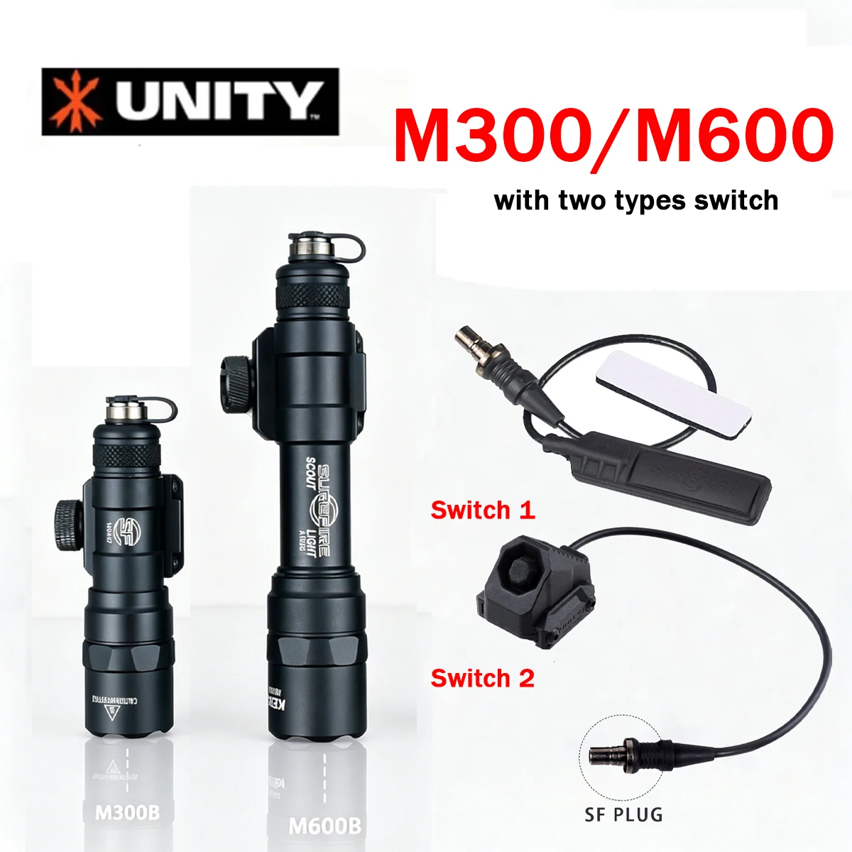 SureFire linterna táctica SF M300/M600 con interruptor presión Picatinny - imagen 4