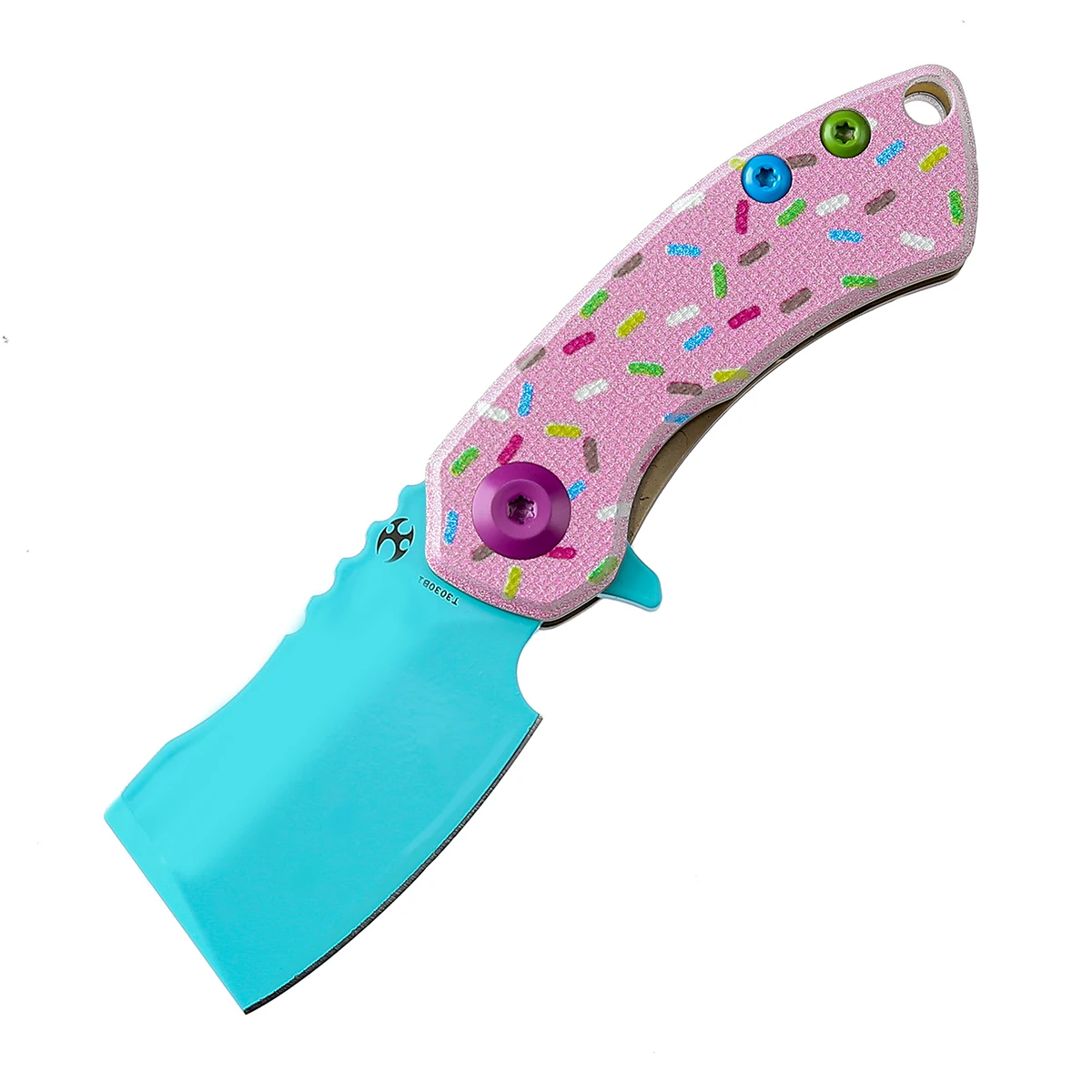 Kansept Korvid cuchillo de bolsillo plegable G10 Donut verde anodizado - imagen 2