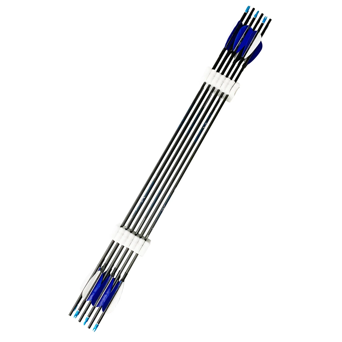 Flechas de carbono Linkboy Archery sobre superficie oscura