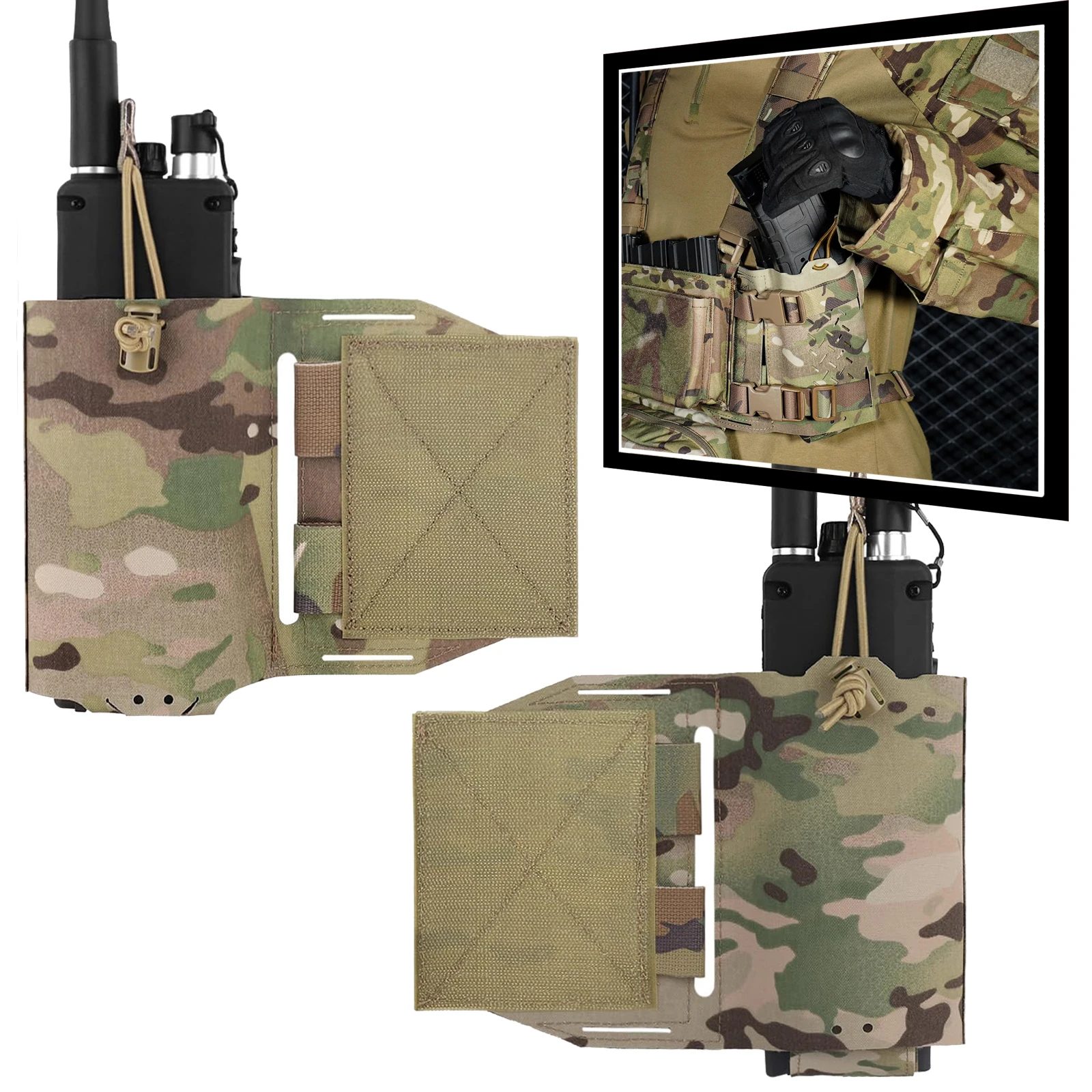 Bolsas tácticas expandibles airsoft para porta radio y cargadores