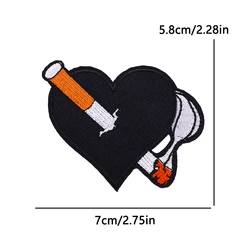 Parches bordados termoadhesivos punk – Mariposa, corazón y calavera