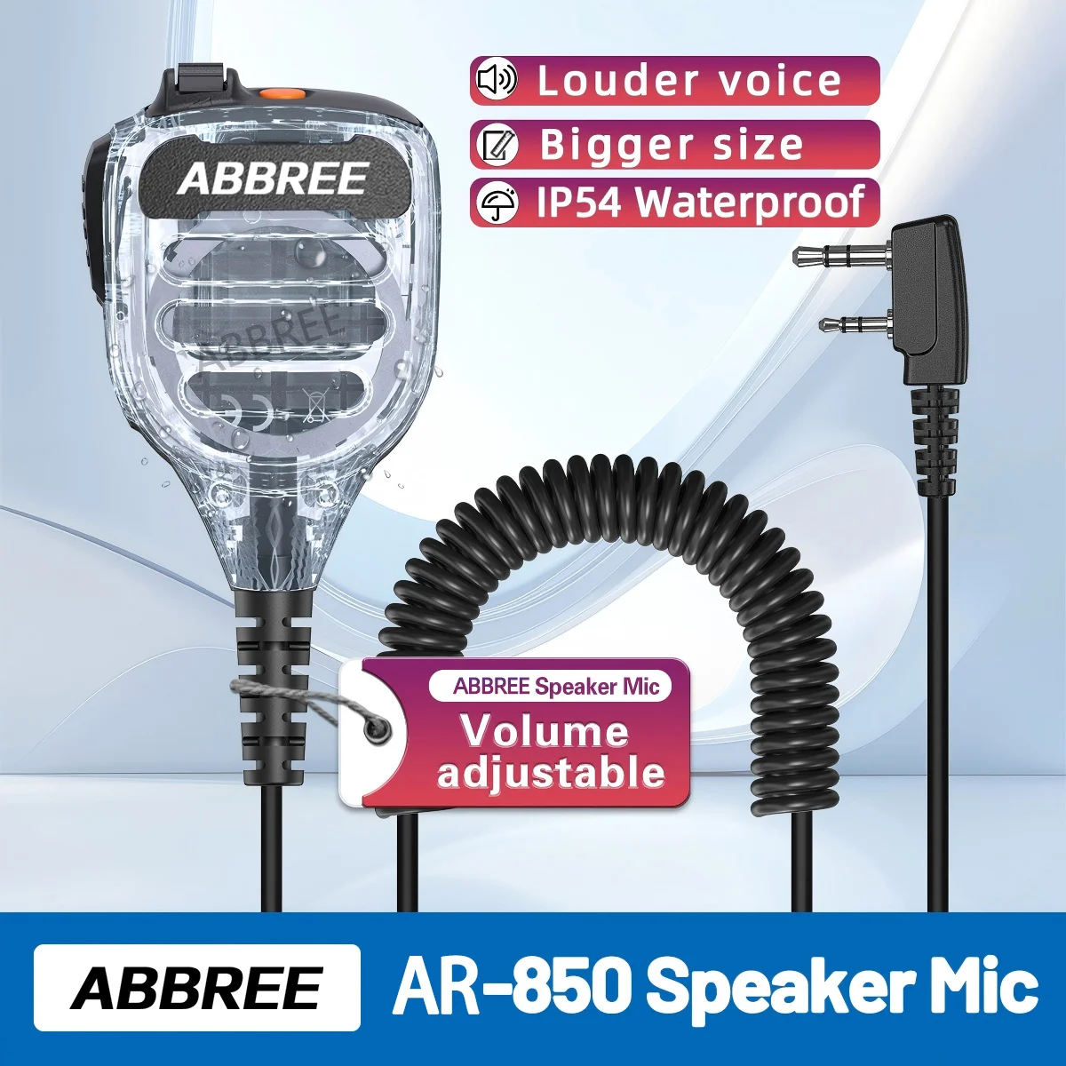 Micrófono de mano ABBREE AR-850 IP54 resistente al agua y volumen - imagen 2