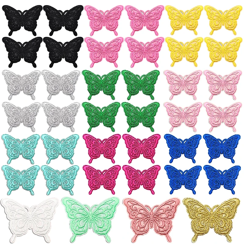 Parche bordado mariposa canto hueco termoadhesivo para coser