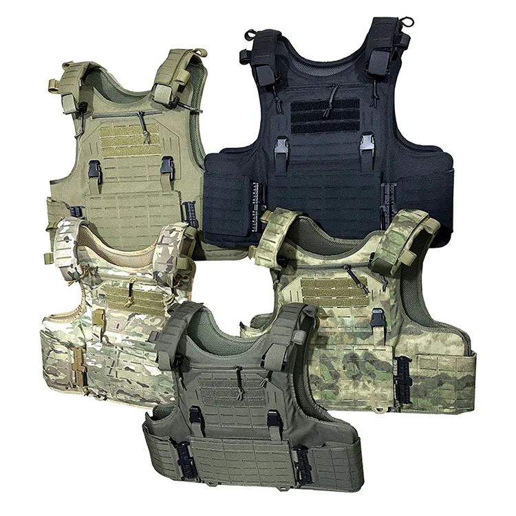 Chaleco táctico de caza en verde militar con sistema MOLLE