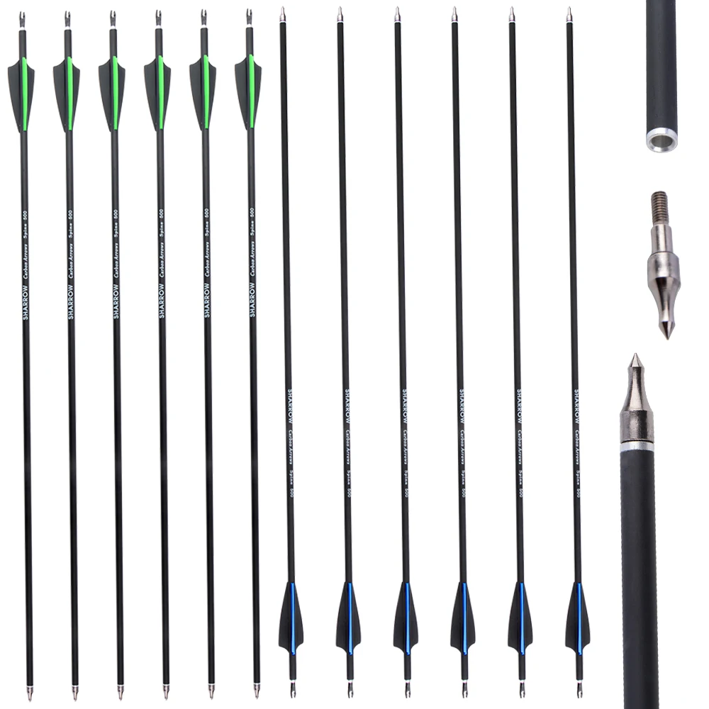 Flechas carbono 6,2mm 80cm Spine 500 – Tiro arco práctica caza - imagen 4