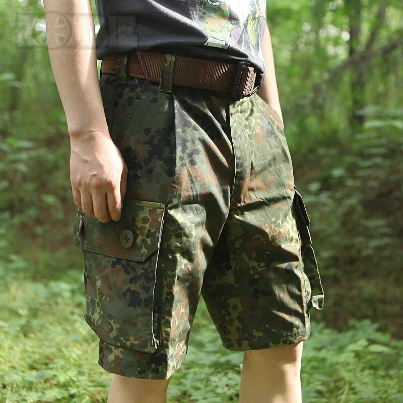 Pantalones cortos tácticos Flecktarn impermeables multibolsillos - imagen 2