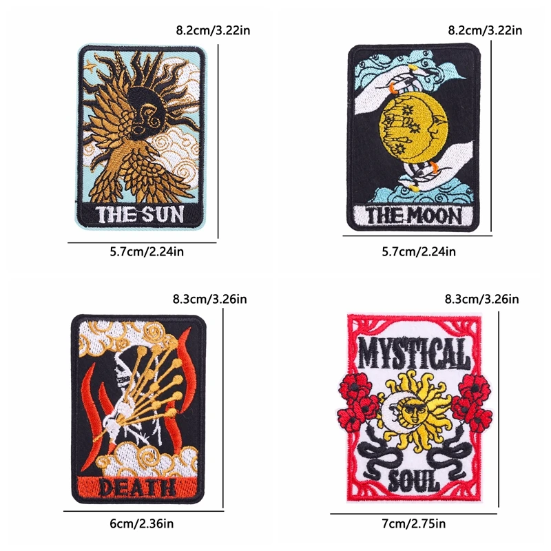 Parche bordado tarot planchar – Baraja esotérica ropa y mochila - imagen 3