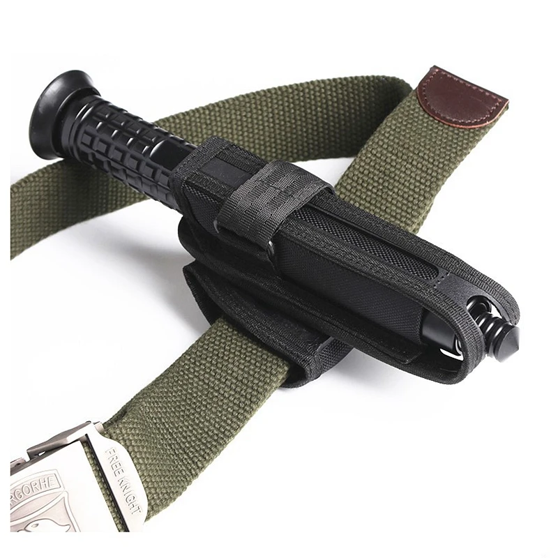 Funda Táctica Rotatoria para Bastón, Portavela Expandible Molle con Soporte para Linterna - imagen 3