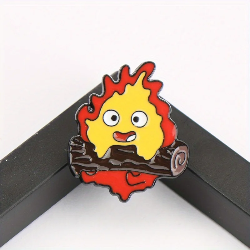 Pin insignia llama de fuego estilo cómic para bombero - imagen 2