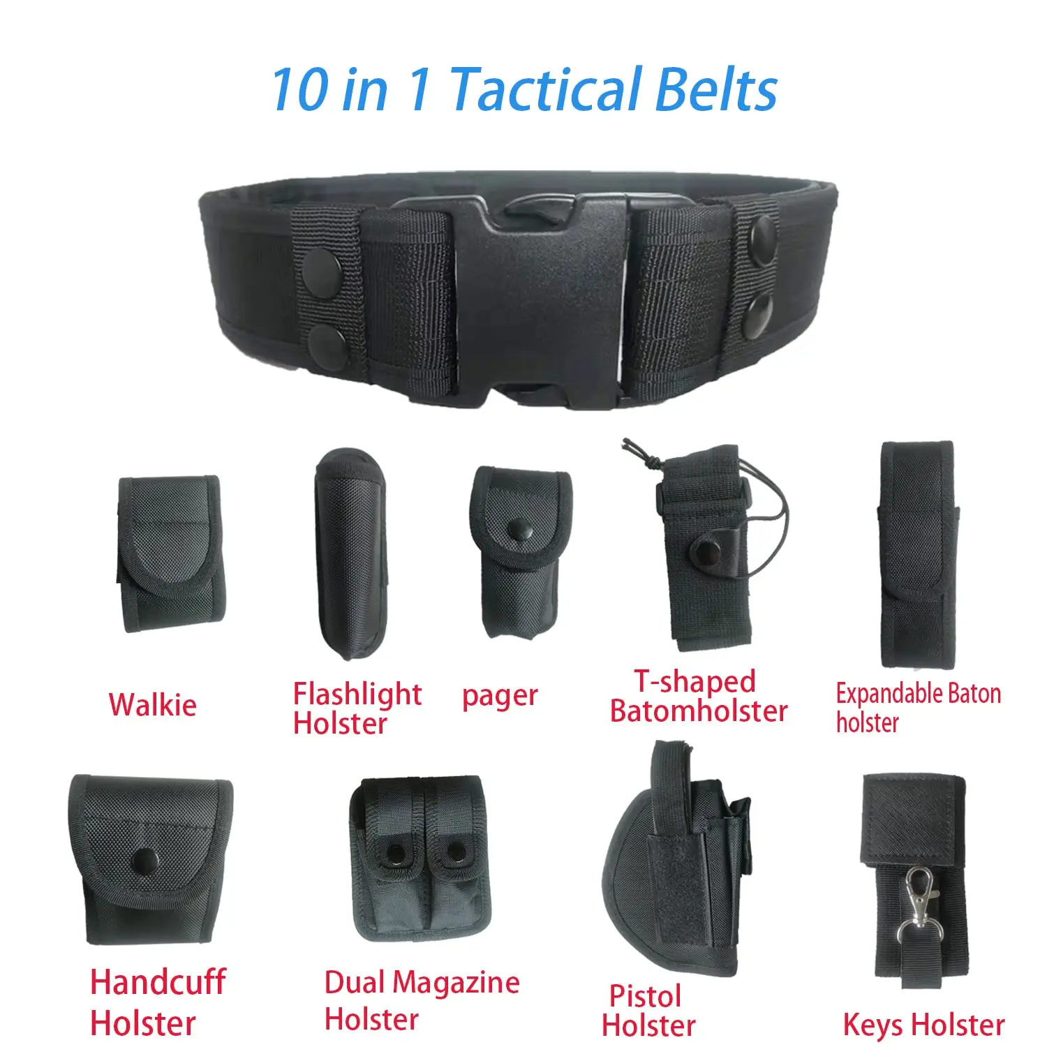 Cinturón táctico Oxford de lona hombre con bolsillos y funda