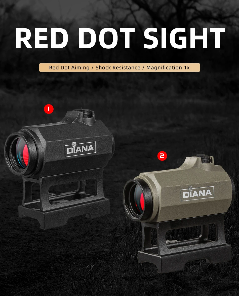 Mira de punto rojo DIANA 1x22 con retícula iluminada roja