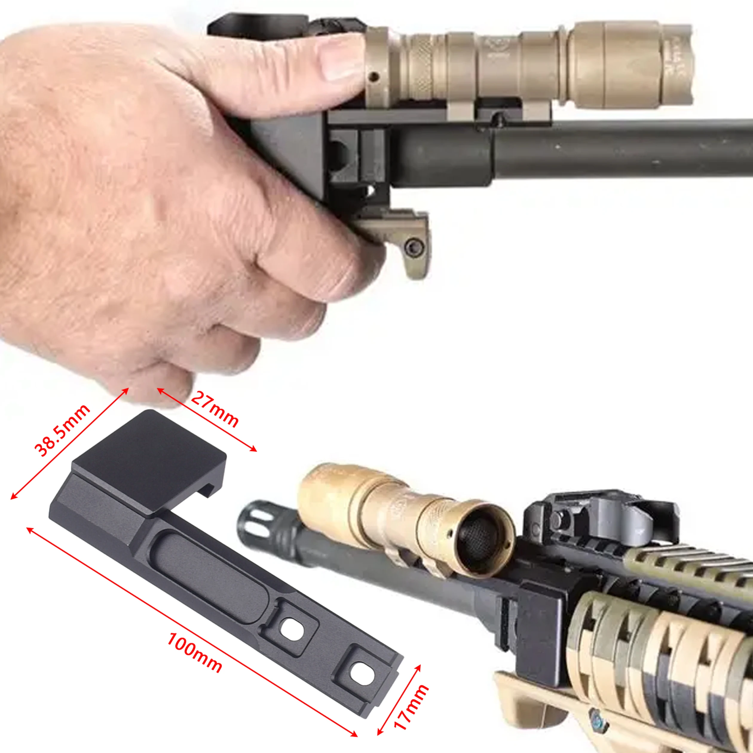Surefire soporte linterna táctica desplazado Picatinny y MLOK - imagen 3