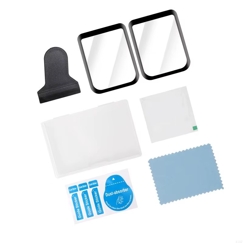 Protector transparente colocado sobre la pantalla de una cámara