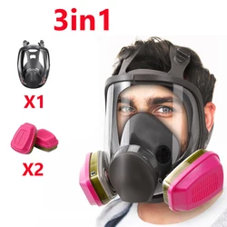 Máscara antigás antivaho con filtros de carbón activo para pintura