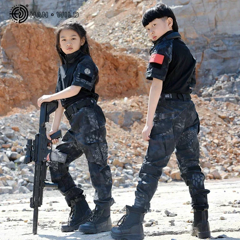 Conjuntos tácticos infantiles camuflaje Airsoft camiseta corta - imagen 5