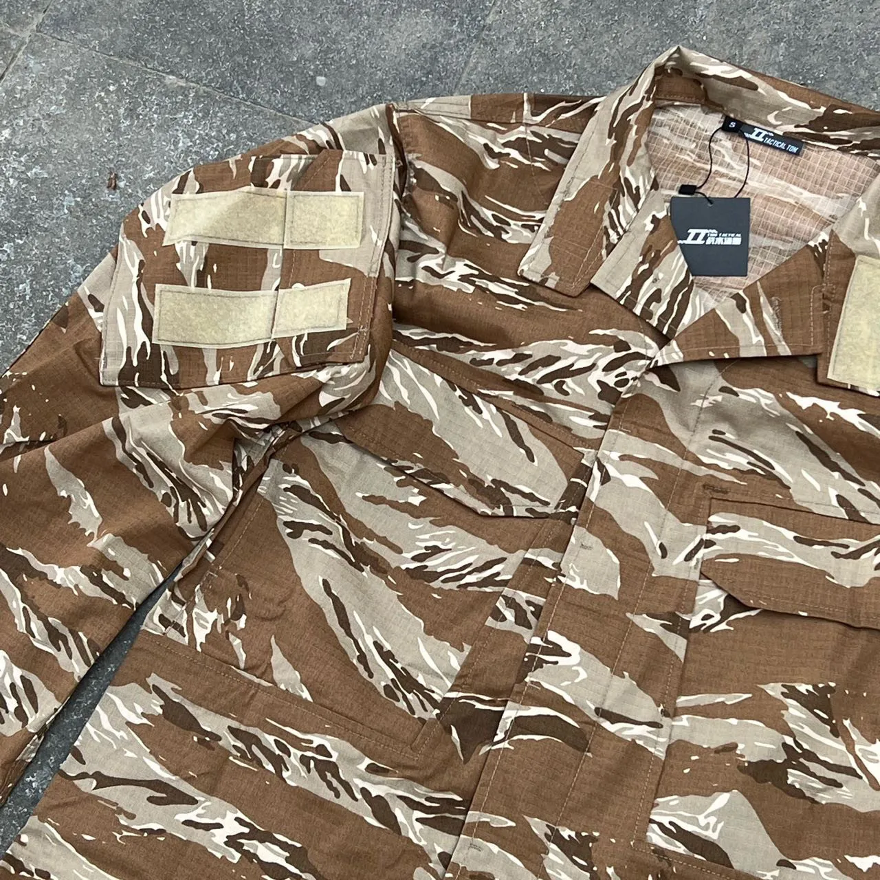 Chaqueta táctica camuflaje desierto rayas tigre ripstop - imagen 3