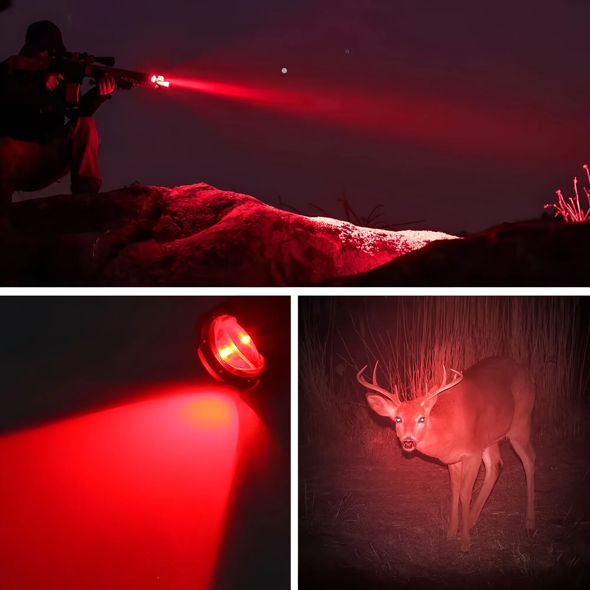 Alonefire linterna táctica LED de luz roja recargable aluminio
